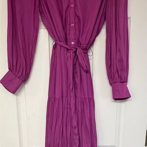 Skies Are Blue Fuchsia Long Sleeve Dress